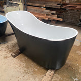 Matte Black/White Freestanding Acrylic Bathtub