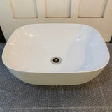 Beige Textured and White Counter Top Basin