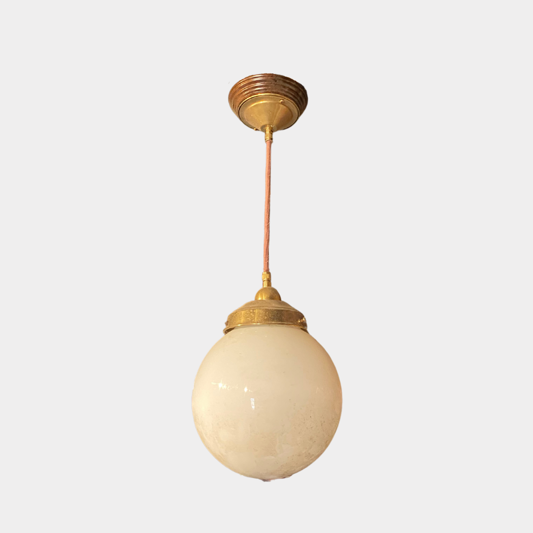 Brass Sphere Pendant Light Memates Recycled Warehouse