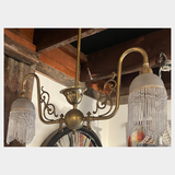 Double Chandelier Brass Hanging Pendent Light
