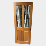 Glass 4 Panel Solid Timber Veneer Roller Doors