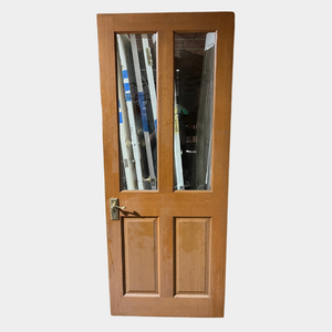 4 Panel Glass Solid Timber Veneer Internal Door 820x2030x35